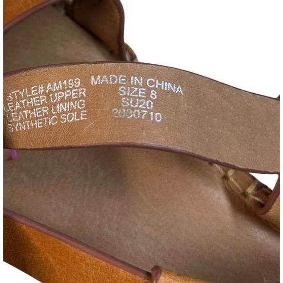 Madewell The‎ Malia espadrille Sandal in Burnished Caramel Leather Size 8 - Picture 4 of 7